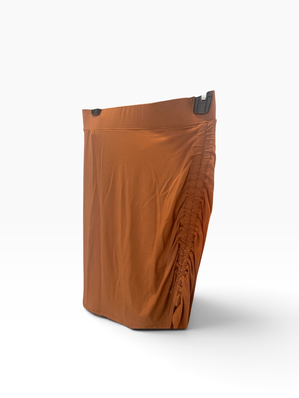 Asymmetrical Caramel Drawstring Ruched Side Skirt